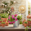 Panela de zinco com alças de corda Ø14,5cm A13cm | Floristik24.pt