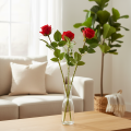 Ramo de rosa artificial de seda, rosa vermelha, 72 cm, 3 peças | Floristik24.pt