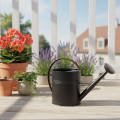 Regador decorativo vintage em metal, preto e verde-oliva, 60x19x38cm, ideal para varanda ou jardim de inverno. | Floristik24.pt
