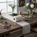 Caminho de mesa juta fita de juta fita de mesa branca L15cm L10m | Floristik24.pt
