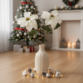 Poinsétia artificial branca, galho grande florido para decoração, 65 cm, 2 peças | Floristik24.pt