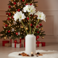 Flor artificial de amarílis branca, com haste, para o Advento e Natal, 50 cm | Floristik24.pt