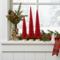Árvore de Natal decorativa estreita, árvore de Natal artificial em base de madeira, 40 cm, 3 peças | Floristik24.pt