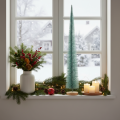 Árvore de Natal artificial, árvore decorativa, design delicado com base de madeira, 80 cm | Floristik24.pt