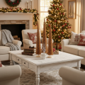 Árvore de Natal artificial, modelo fino, com base de madeira, 40 cm, conjunto de 3 peças. | Floristik24.pt