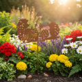 Estaca de jardim com motivo de ouriço-cacheiro em tom ferrugem, decoração para verão e outono, 53 cm | Floristik24.pt