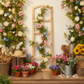 Moldura de janela de madeira como decoração de parede, 100 cm | Floristik24.pt