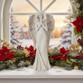 Estatueta de anjo em pé, em oração, para decoração, 36 cm | Floristik24.pt