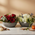 Tigela redonda com ranhuras, recipiente decorativo para arranjos florais, 20 cm, 2 peças | Floristik24.pt
