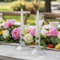 Castiçal transparente, design clássico, decoração de mesa, 12 cm, 2 peças | Floristik24.pt