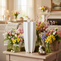 Vaso de flores canelado moderno decorativo de 38 cm | Floristik24.pt