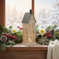 Casa decorativa de metal com janelas e lareira, 28 cm | Floristik24.pt