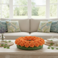 Rosa artificial laranja, flor de 5 cm, individual, pacote com 100 unidades. | Floristik24.pt