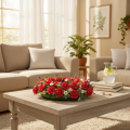 Rosa vermelha artificial com haste, 5 cm, 100 unidades | Floristik24.pt