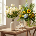 Arranjo de crisântemos artificiais, branco cremoso, galho decorativo, grande 56 cm, 4 peças | Floristik24.pt