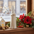 Conjunto de 3 estatuetas decorativas de gnomos, em cerâmica clara, estilo escandinavo, 18 cm. | Floristik24.pt