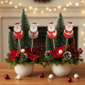 Estacas decorativas de Papai Noel para arranjos florais e vasos de plantas, 31 cm, 12 peças | Floristik24.pt