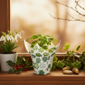 Vaso de papel com estampa de trevo, decoração de Ano Novo, 12 cm, 12 peças | Floristik24.pt