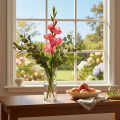 Gladíolo artificial com flores decorativas, 88 cm | Floristik24.pt