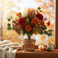 Flor artificial de Protea Leucadendron com haste longa, 65 cm, 3 peças | Floristik24.pt