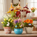 Figura decorativa de espantalho em um palito para artesanato e plantas, 60 cm | Floristik24.pt