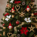 Conjunto de enfeites de palha para árvore de Natal, figuras e estrelas de 6 cm, 30 peças | Floristik24.pt