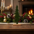 Árvore de Natal decorativa com base de madeira, 36 cm | Floristik24.pt