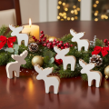 Figura decorativa de alce de madeira, em pé, para decoração natalina, 6 cm, 8 peças | Floristik24.pt
