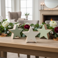 Conjunto de 3 Estatuetas Decorativas em Formato de Estrela para Mesa, 10cm | Floristik24.pt