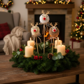 Conjunto de 12 estatuetas decorativas de rena com pompons para o Natal, 24 cm | Floristik24.pt
