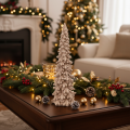 Árvore de Natal decorativa com revestimento floculado para decoração de inverno, 34 cm | Floristik24.pt