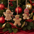 Enfeites decorativos para pendurar, figuras artificiais de biscoito de gengibre, 7 cm, 3 peças. | Floristik24.pt