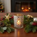 Porta-velas de vidro com estampa de leopardo, 12 cm | Floristik24.pt
