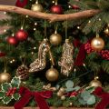 Sapatinho de cristal decorativo com estampa de leopardo para árvore de Natal, 13 cm, 2 peças | Floristik24.pt