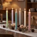 Velas cônicas tingidas, diversas cores, 22×240mm, 12 unidades | Floristik24.pt