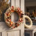 Guirlanda de palha para arranjos florais, ideal para portas e decoração sazonal. Dimensões: 25/4 cm (2 unidades). | Floristik24.pt