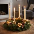 Porta-velas coroa dourada, porta-velas bastão metal 4 peças | Floristik24.pt