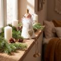 Figura de anjo sentado decoração de natal madeira metal branco alt.12cm | Floristik24.pt