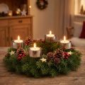 Suporte para velas para colar coroa do Advento prata Ø4cm 8 un | Floristik24.pt