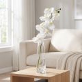 Flor artificial de orquídea artificial branca Ø6,5-8cm 77cm | Floristik24.pt