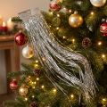 Decoração de árvore de Natal de prata com enfeites de festa 50×40cm 2 peças | Floristik24.pt
