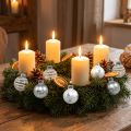 Mini bolas de Natal brancas, prata vidro real Ø3cm 9 unid. | Floristik24.pt