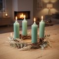 Velas cônicas velas curtas jade verde para laço Ø21/110mm 6 peças | Floristik24.pt