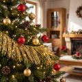 Árvore Dourada Luz Dourada Pendurada Natal L50cm | Floristik24.pt