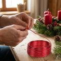 Fio de alumínio vermelho Ø2mm 500g 60m - Fio para joias, arame para artesanato, arame decorativo para floricultura e artesanato. | Floristik24.pt