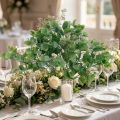 Decoração de casamento ramos de eucalipto com buquê decorativo de flores verde, rosa 26cm | Floristik24.pt