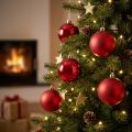 Enfeites de Natal de plástico vermelho para árvore de Natal, 8 cm, 6 peças | Floristik24.pt
