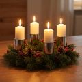 Castiçais prateados para velas cônicas de Ø3,2cm, conjunto com 4 peças. | Floristik24.pt