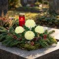 Flor artificial de crisântemo creme Ø7cm 18cm 4 unidades | Floristik24.pt