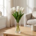 Decoração Tulipas Brancas Toque Real Flores Artificiais Primavera 49cm 5 un | Floristik24.pt